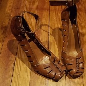 Frye wooden wedge sandals